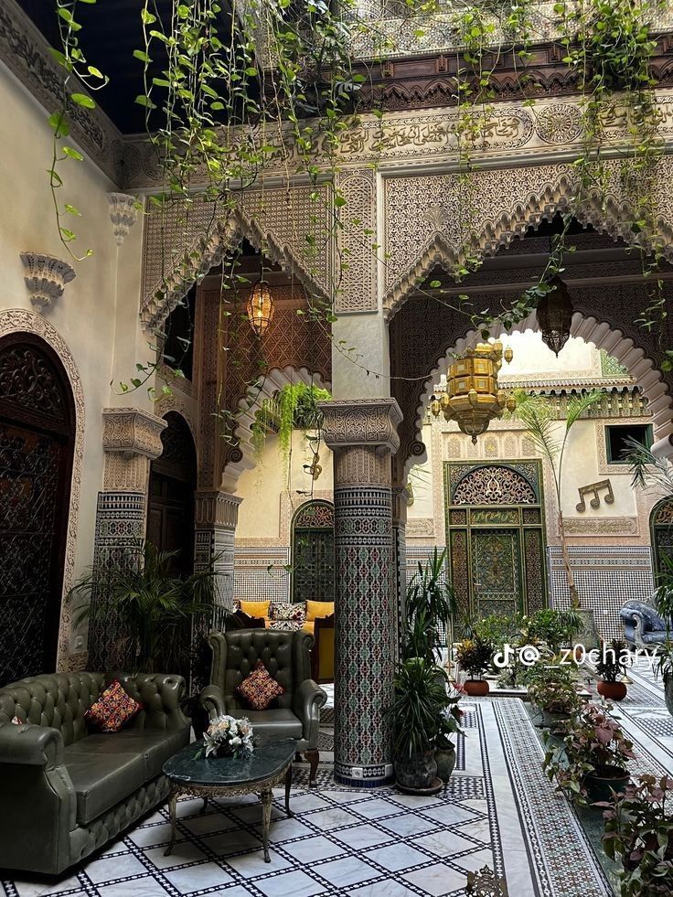 Fez riad courtyard