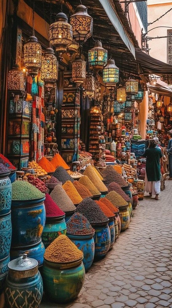 Marrakech souk lanterns