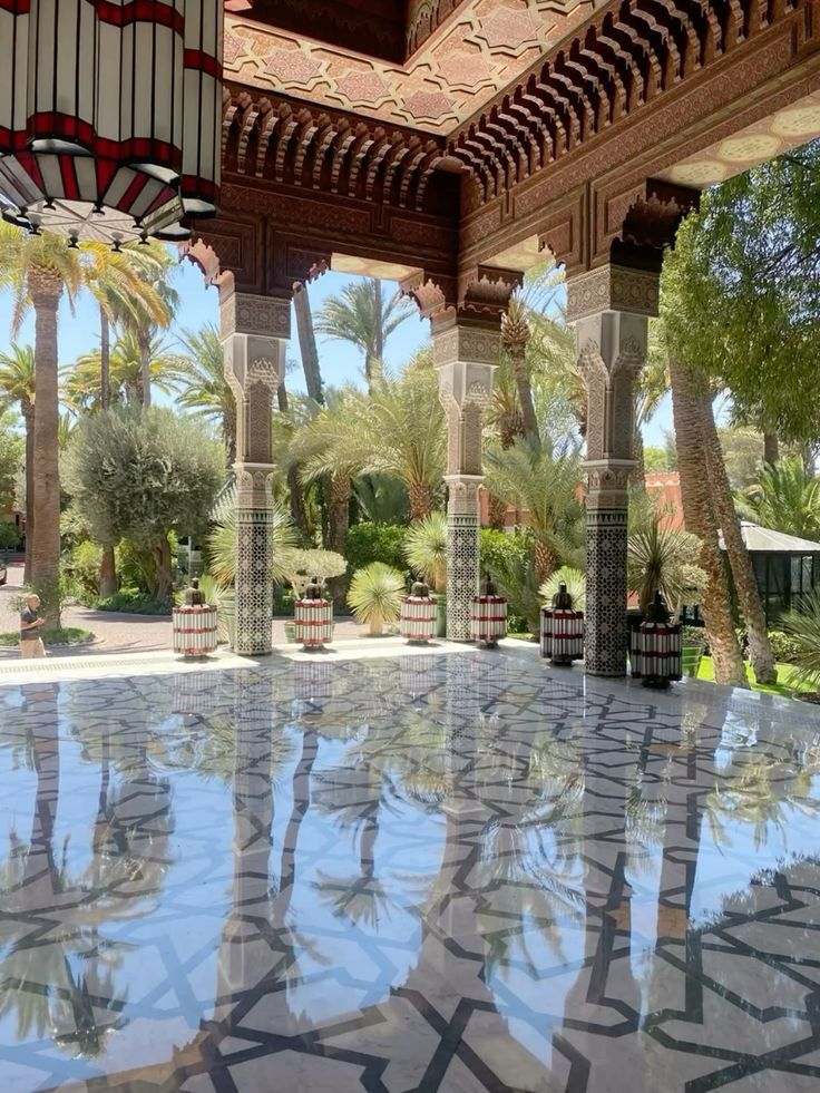 Palace marble terrace Morocco