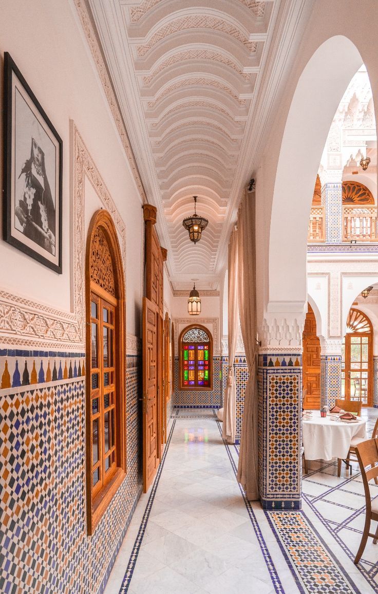 Palace zellige corridor Morocco