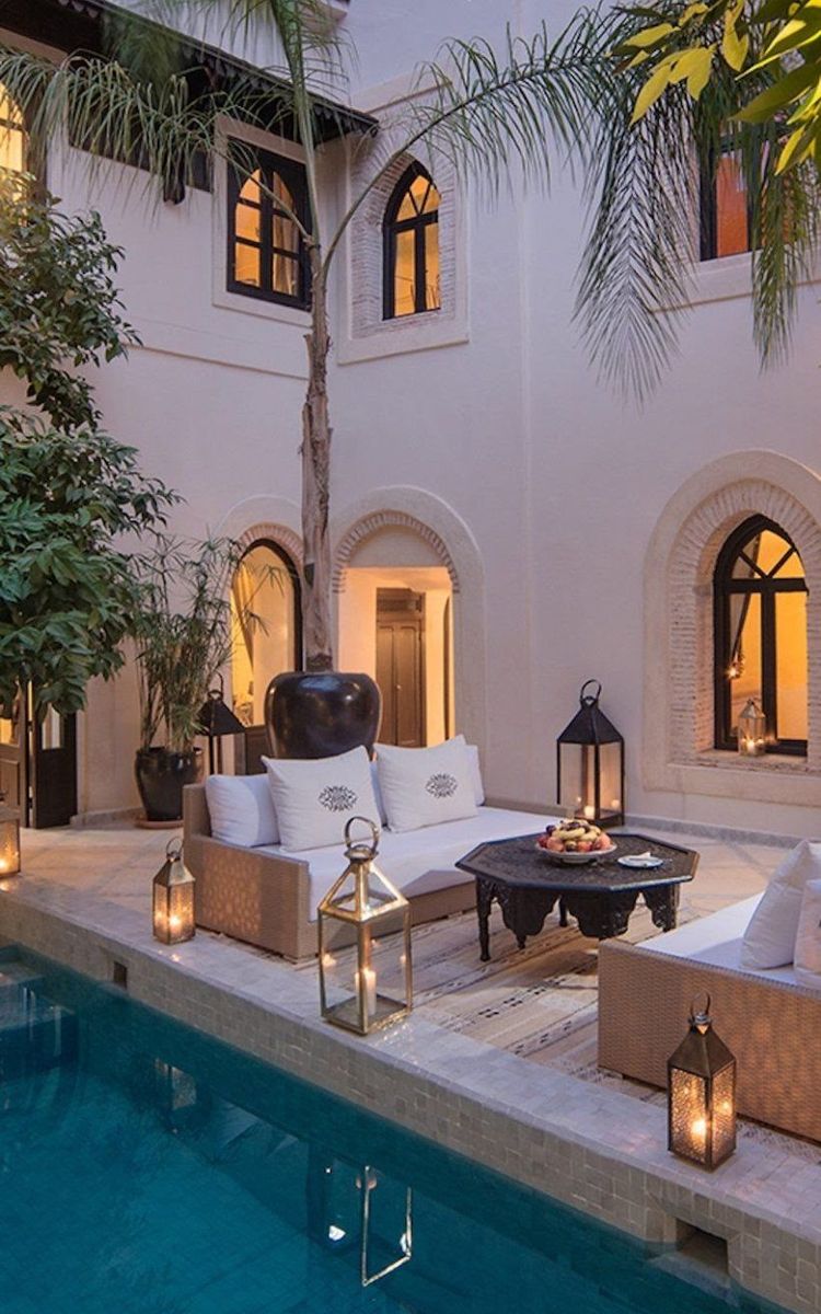 Riad pool lounge Morocco